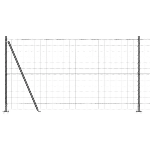 Kerítés oszlopokkal Szürke 1.2 x 10 m Acél