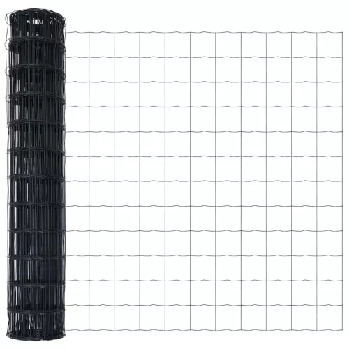 Kerítés oszlopokkal Szürke 1.2 x 10 m Acél