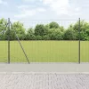 Kerítés oszlopokkal Szürke 1.4 x 10 m Acél