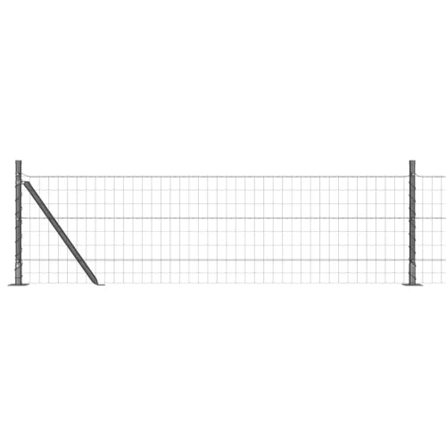 Kerítés oszlopokkal Szürke 0,6 x 25 m Acél