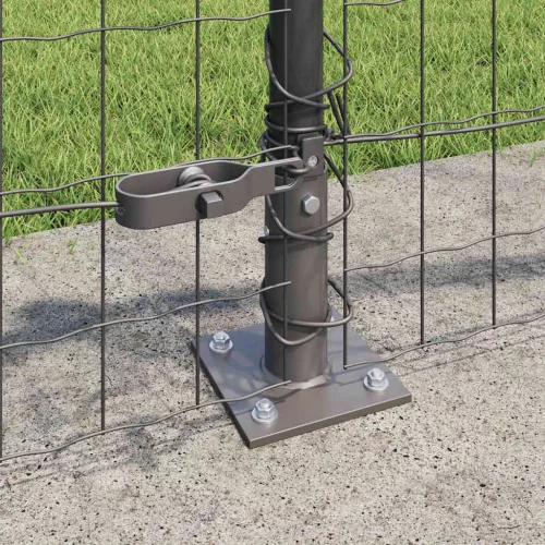 Kerítés oszlopokkal Szürke 0,6 x 25 m Acél