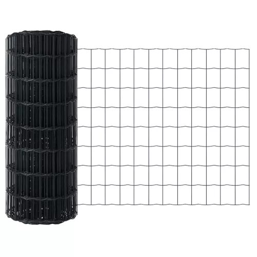 Kerítés oszlopokkal Szürke 0,6 x 25 m Acél