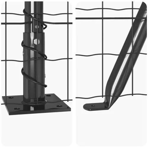 Kerítés oszlopokkal Szürke 0,6 x 25 m Acél