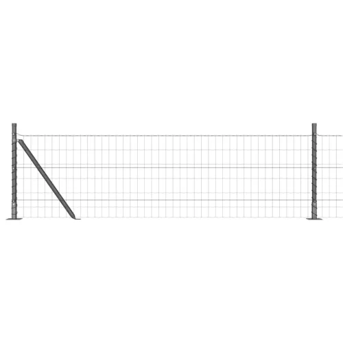 Kerítés oszlopokkal Szürke 0,4 x 25 m Acél