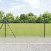 Kerítés oszlopokkal Szürke 0.8 x 25 m Acél