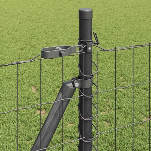 Kerítés oszlopokkal Szürke 0.8 x 25 m Acél