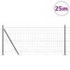 Kerítés oszlopokkal Szürke 1 x 25 m Acél