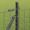 Kerítés oszlopokkal Szürke 1 x 25 m Acél