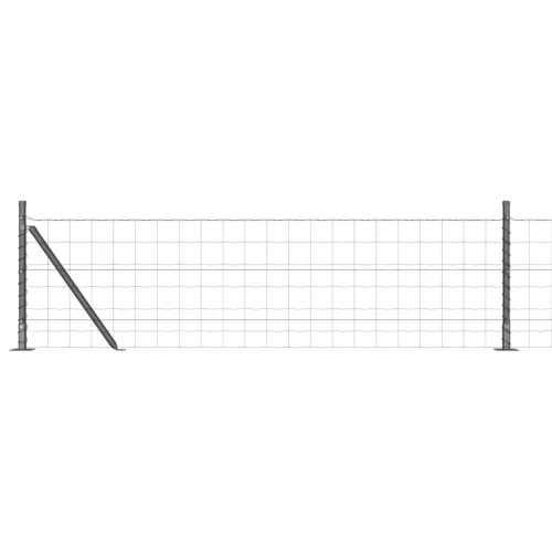 Kerítés oszlopokkal Szürke 0,4 x 25 m Acél