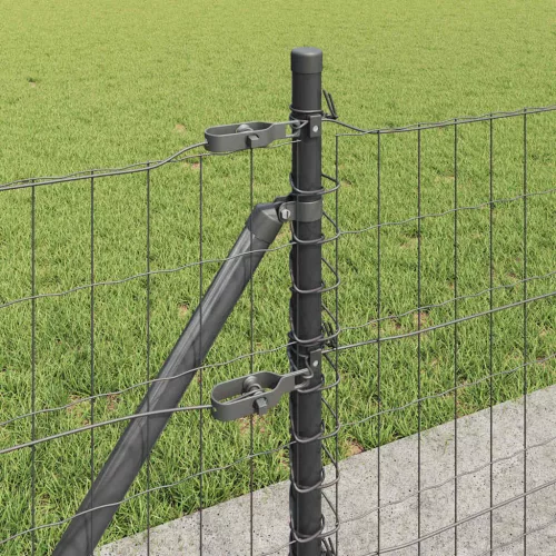 Kerítés oszlopokkal Szürke 0.4 x 50 m Acél