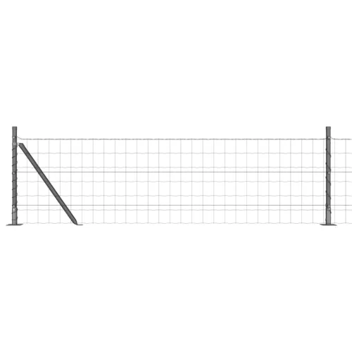 Kerítés oszlopokkal Szürke 0.4 x 50 m Acél