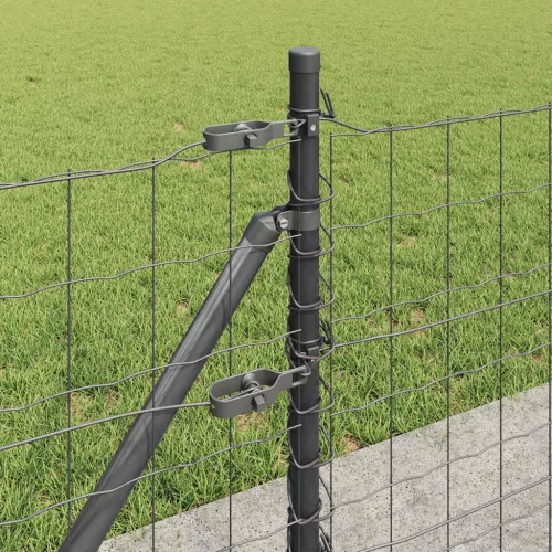 Kerítés oszlopokkal Szürke 0.4 x 50 m Acél