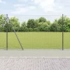 Kerítés oszlopokkal Szürke 1.4 x 10 m Acél