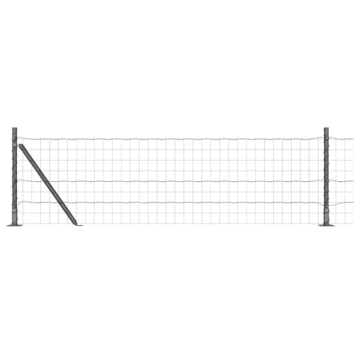 Kerítés oszlopokkal Szürke 0.4 x 50 m Acél
