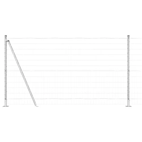 Kerítés oszlopokkal Ezüst 1.2 x 10 m Acél
