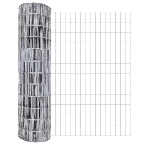 Kerítés oszlopokkal Ezüst 1.2 x 10 m Acél