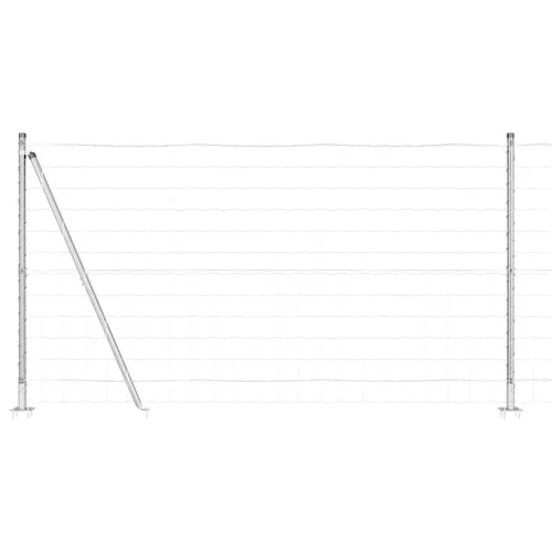 Kerítés oszlopokkal Ezüst 1.2 x 10 m Acél