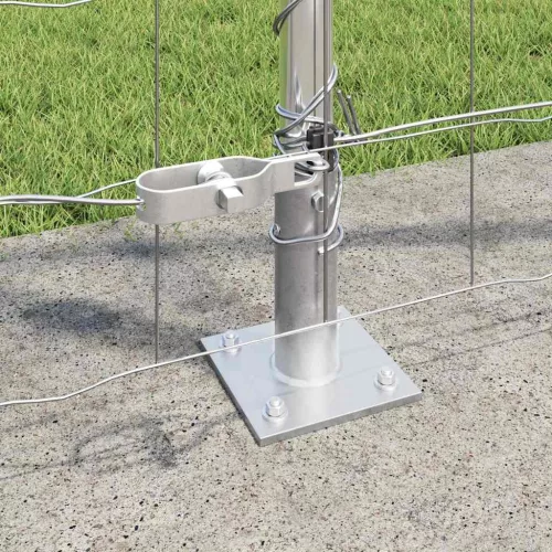 Kerítés oszlopokkal Ezüst 1.2 x 10 m Acél