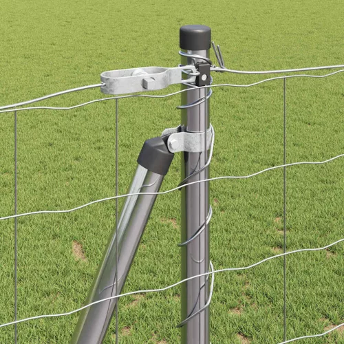 Kerítés oszlopokkal Ezüst 1.2 x 10 m Acél