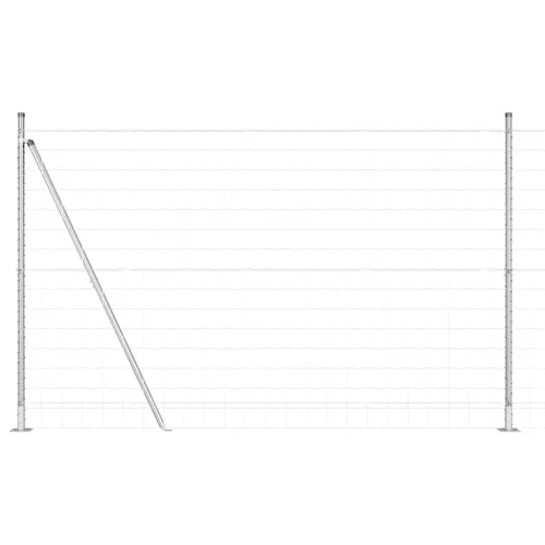Kerítés oszlopokkal Ezüst 1.5 x 10 m Acél