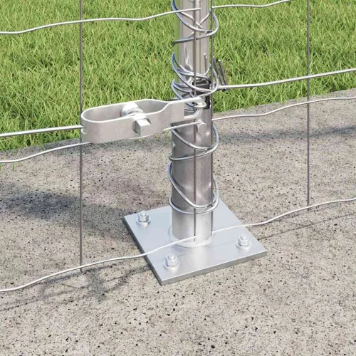Kerítés oszlopokkal Ezüst 1.5 x 10 m Acél