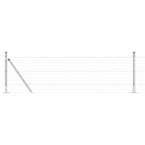 Kerítés oszlopokkal Ezüst 0,6 x 25 m Acél