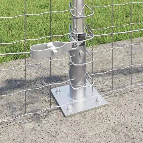 Kerítés oszlopokkal Ezüst 0,6 x 25 m Acél