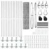 Kerítés oszlopokkal Ezüst 1 x 25 m Acél