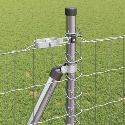 Kerítés oszlopokkal Ezüst 1 x 25 m Acél