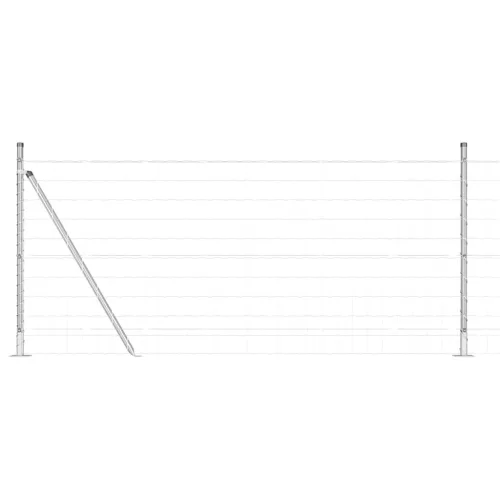 Kerítés oszlopokkal Ezüst 0.8 x 25 m Acél