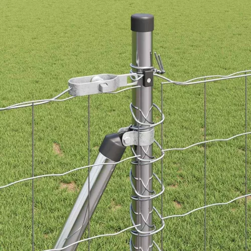 Kerítés oszlopokkal Ezüst 0.8 x 25 m Acél