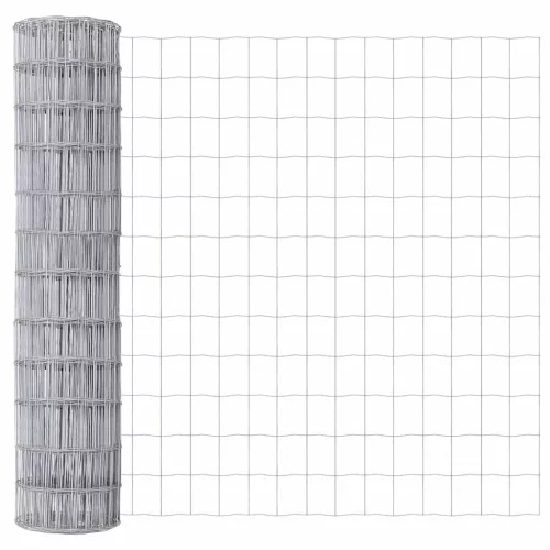 Kerítés oszlopokkal Ezüst 0.8 x 25 m Acél