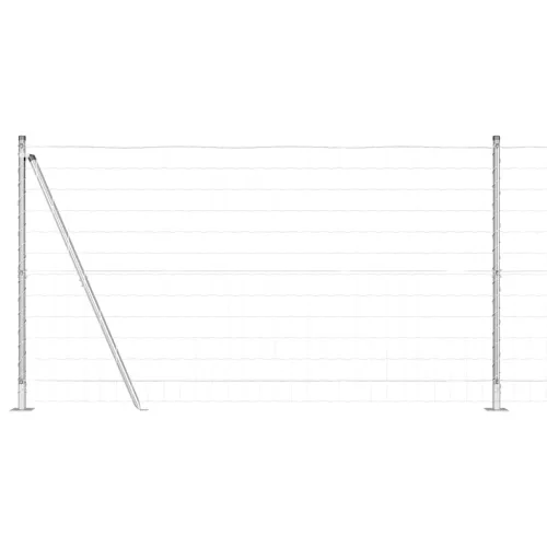Kerítés oszlopokkal Ezüst 1.2 x 25 m Acél