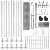 Kerítés oszlopokkal Ezüst 1 x 25 m Acél