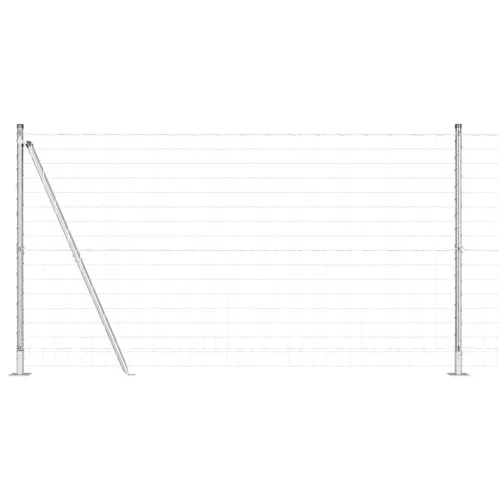 Kerítés oszlopokkal Ezüst 1.2 x 10 m Acél