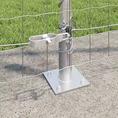 Kerítés oszlopokkal Ezüst 1.2 x 10 m Acél