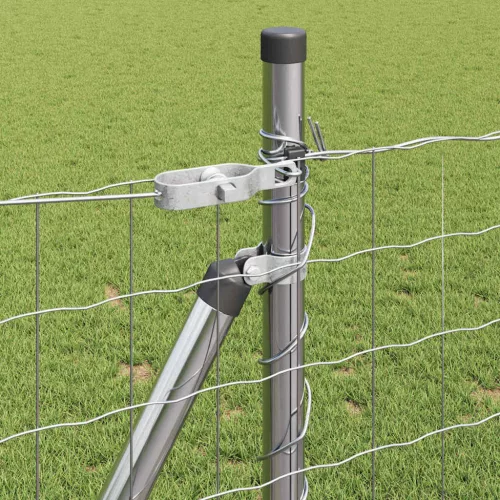 Kerítés oszlopokkal Ezüst 0.8 x 25 m Acél