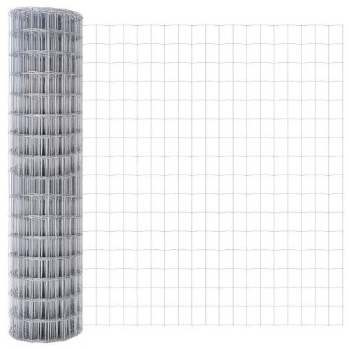 Kerítés oszlopokkal Ezüst 0.8 x 25 m Acél