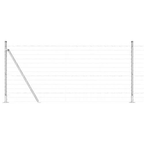 Kerítés oszlopokkal Ezüst 1 x 25 m Acél