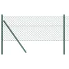 Lánckerítés oszlopokkal Zöld 0.8 x 10 m Acél