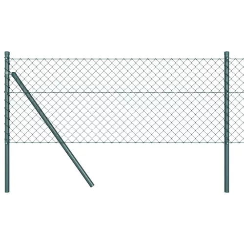 Lánckerítés oszlopokkal Zöld 0.8 x 10 m Acél