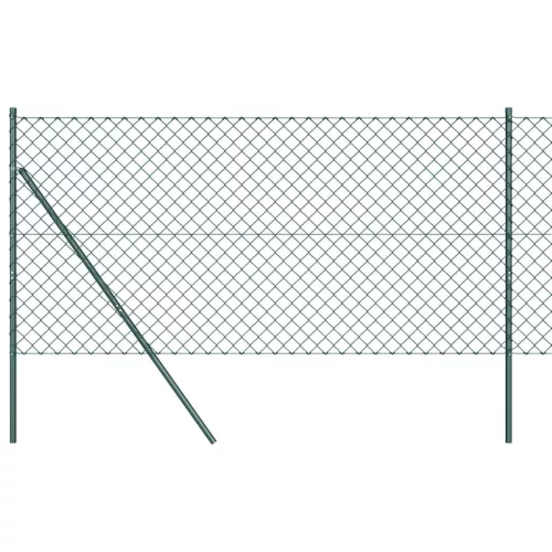 Lánckerítés oszlopokkal Zöld 1.2 x 10 m Acél
