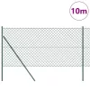 Lánckerítés oszlopokkal Zöld 1.2 x 10 m Acél