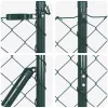 Lánckerítés oszlopokkal Zöld 1.2 x 10 m Acél