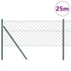 Lánckerítés oszlopokkal Zöld 0,4 x 25 m Acél