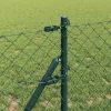 Lánckerítés oszlopokkal Zöld 0,4 x 25 m Acél