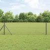 Lánckerítés oszlopokkal Szürke 0,4 x 25 m Acél