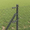 Lánckerítés oszlopokkal Szürke 0,4 x 25 m Acél