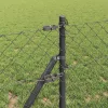 Lánckerítés oszlopokkal Szürke 0,4 x 25 m Acél