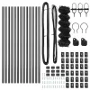 Lánckerítés oszlopokkal Szürke 0,6 x 25 m Acél
